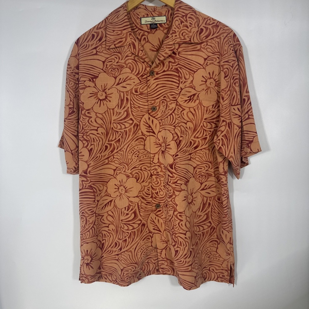 Tommy Bahama 100% Silk Button Up Shirt Hawaiian Mens Small‎